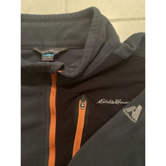 Eddie Bauer Fleece Sweater First Ascent Mens TXL Gray Green 1/4 Zip Pullover.357 - Picture 1 of 4